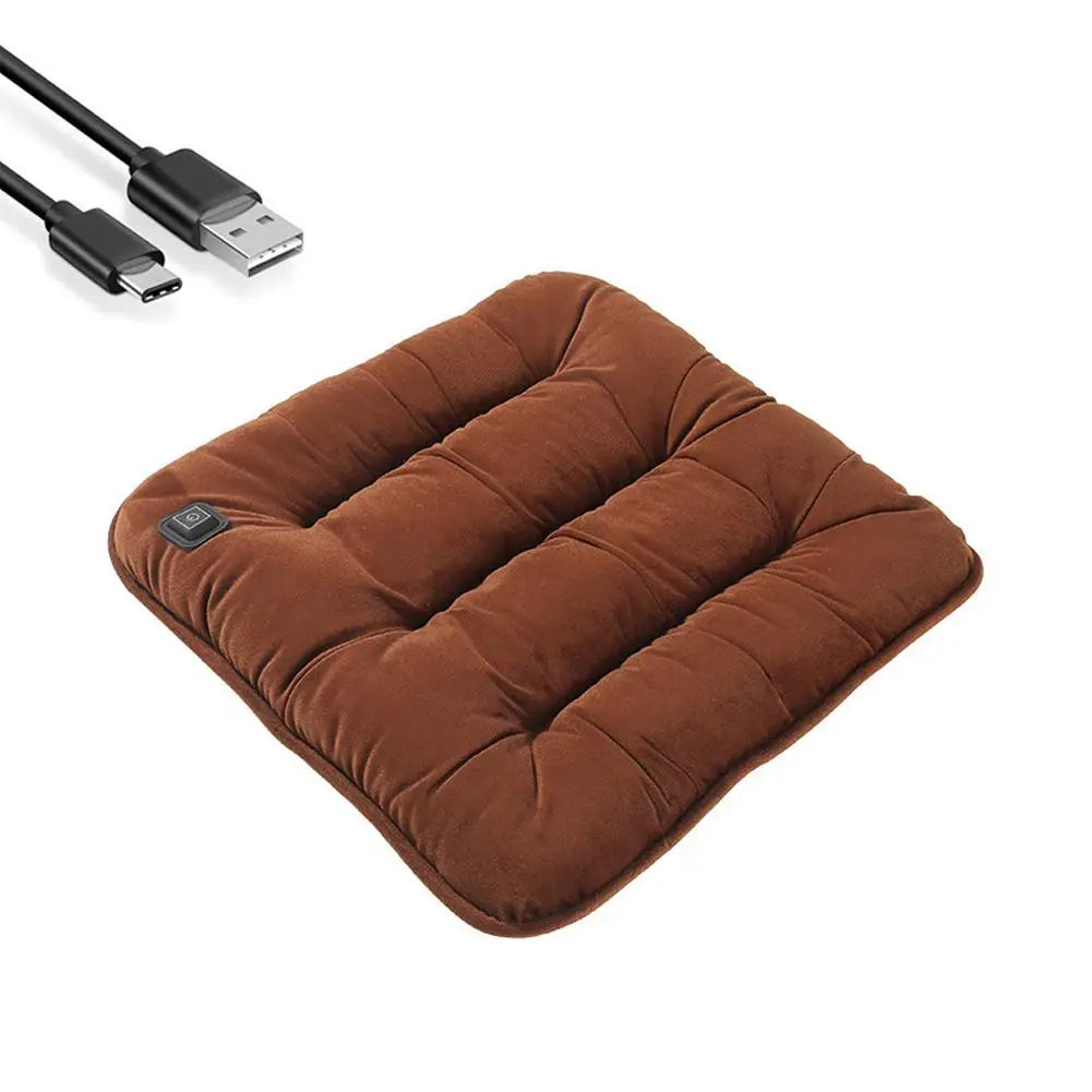 Heated Seat Cushion USB Electric Warming Pad 43x41cm Three Temperature Settings Home Office Chair Mat Winter Heating Solution