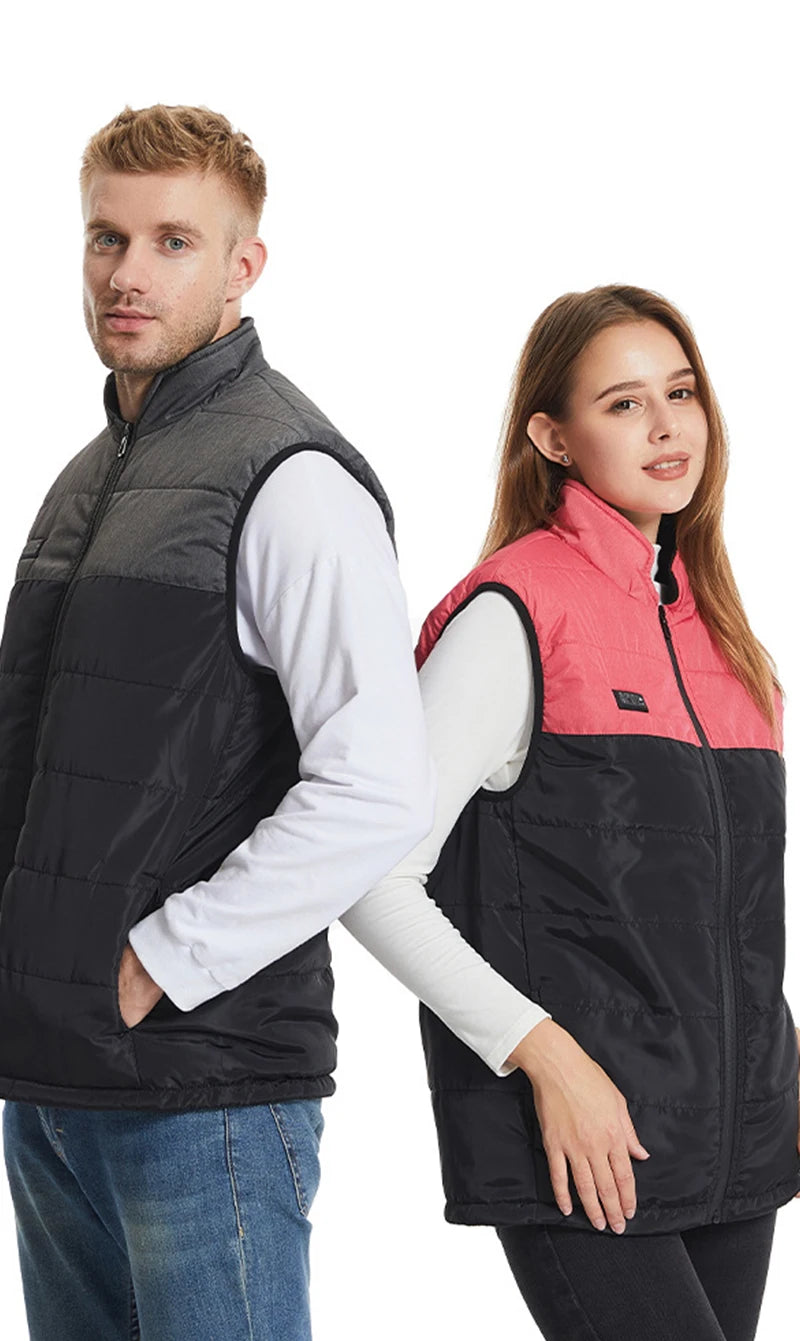 11/15 Areas Heated Vest for Men Motorcycle USB Electric Heating Clothes Couple Winter Electrically Heated Thermal Waistcoat