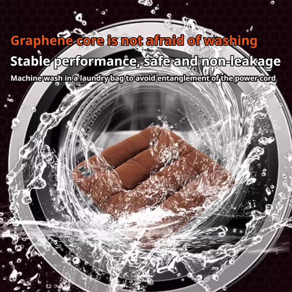 Heated Seat Cushion USB Electric Warming Pad 43x41cm Three Temperature Settings Home Office Chair Mat Winter Heating Solution