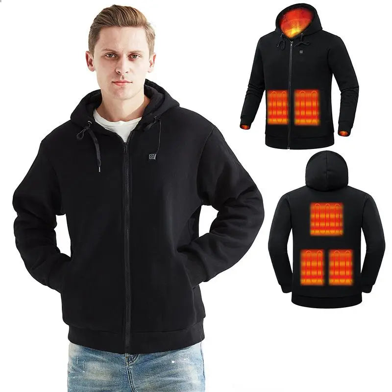 Men's Winter USB Heating  jacket Heated Hoodie Anime Hoodies Winter Men jackets streetwear Heated  Hoodies Sweatshirt Clothes