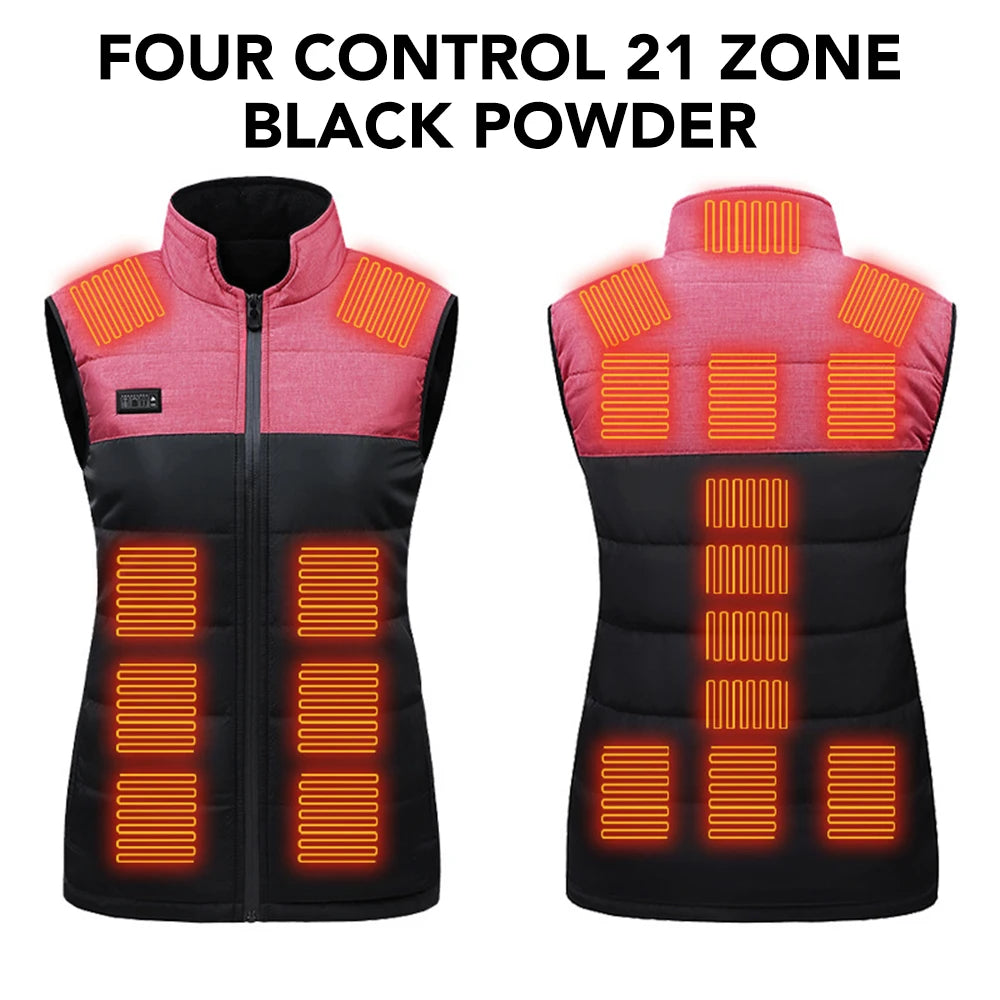 11/15 Areas Heated Vest for Men Motorcycle USB Electric Heating Clothes Couple Winter Electrically Heated Thermal Waistcoat