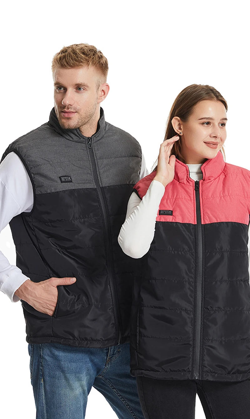 11/15 Areas Heated Vest for Men Motorcycle USB Electric Heating Clothes Couple Winter Electrically Heated Thermal Waistcoat