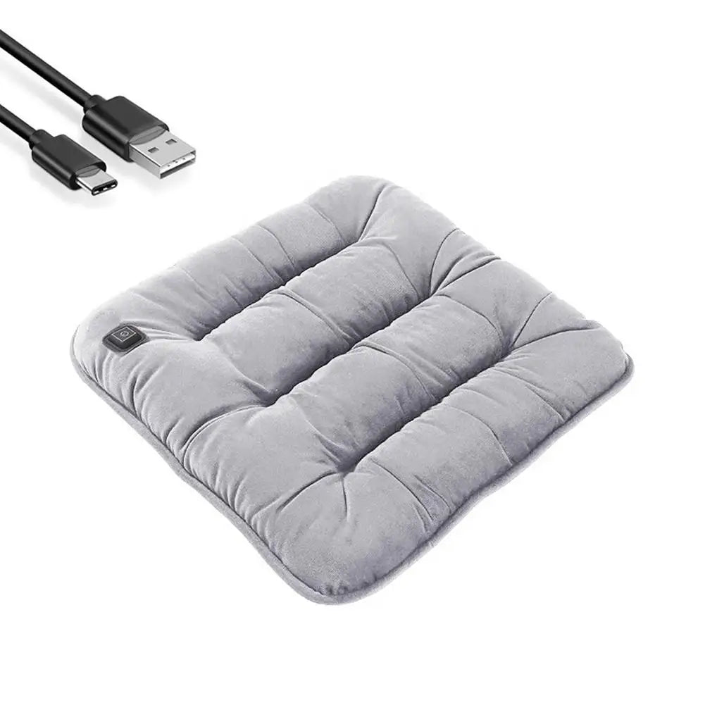 Heated Seat Cushion USB Electric Warming Pad 43x41cm Three Temperature Settings Home Office Chair Mat Winter Heating Solution