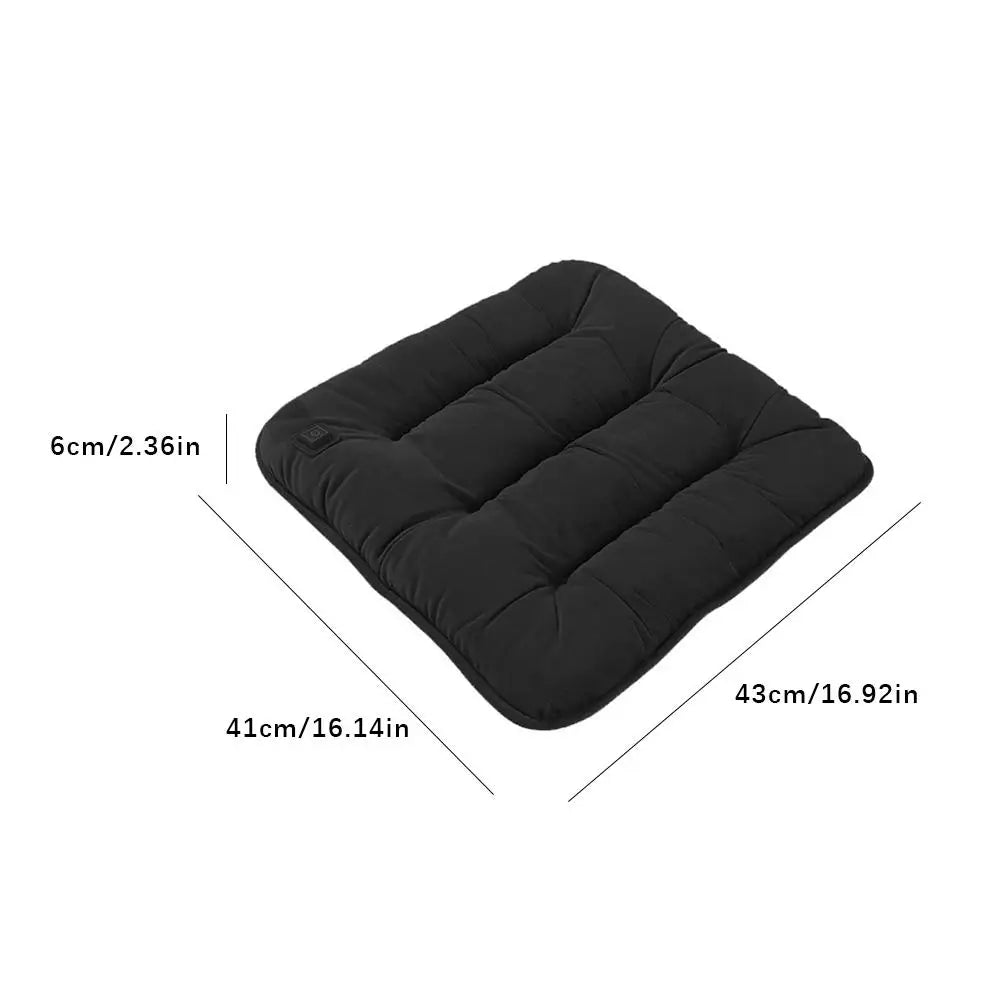 Heated Seat Cushion USB Electric Warming Pad 43x41cm Three Temperature Settings Home Office Chair Mat Winter Heating Solution