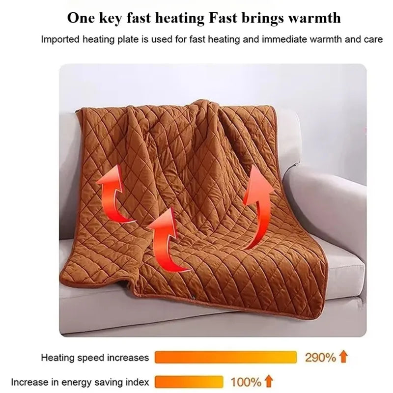 Multifunctional Electric Blanket USB Winter Shawl Blanket 3 Adjustable Fast Heating Blanket with Pocket Washable Warm Blanket