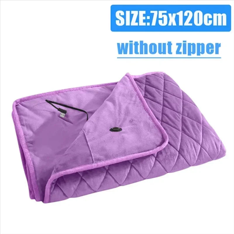 Multifunctional Electric Blanket USB Winter Shawl Blanket 3 Adjustable Fast Heating Blanket with Pocket Washable Warm Blanket