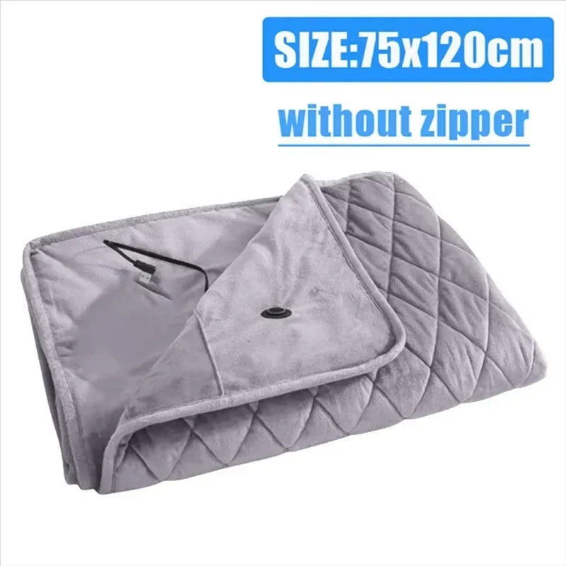 Multifunctional Electric Blanket USB Winter Shawl Blanket 3 Adjustable Fast Heating Blanket with Pocket Washable Warm Blanket