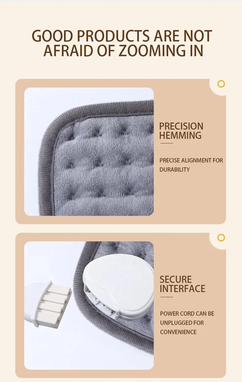 30×60cm Electric Blanket 4 operating modes 9-level constant temperature control Timer function Leg, abdominal and hand warming