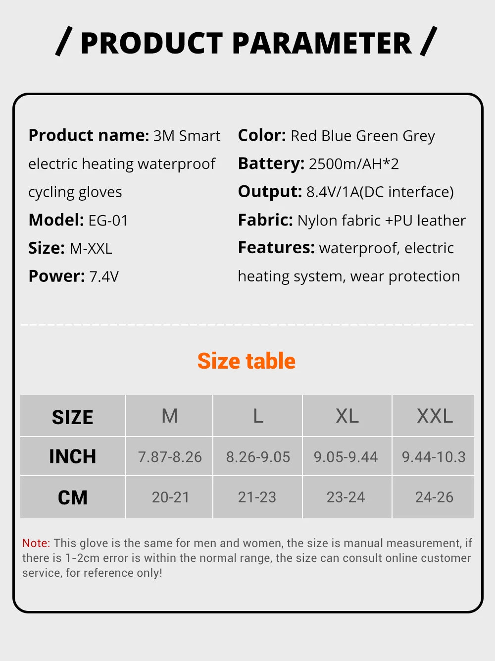 Heated Gloves Electric Ski Winter Warm Support Touch Screen Glove Men Women SnowboardingThermal Skiing Liner for Outdoor