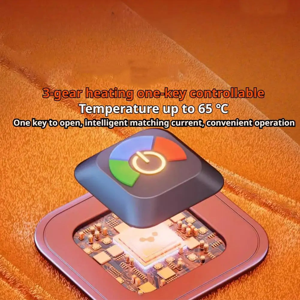 Heated Seat Cushion USB Electric Warming Pad 43x41cm Three Temperature Settings Home Office Chair Mat Winter Heating Solution