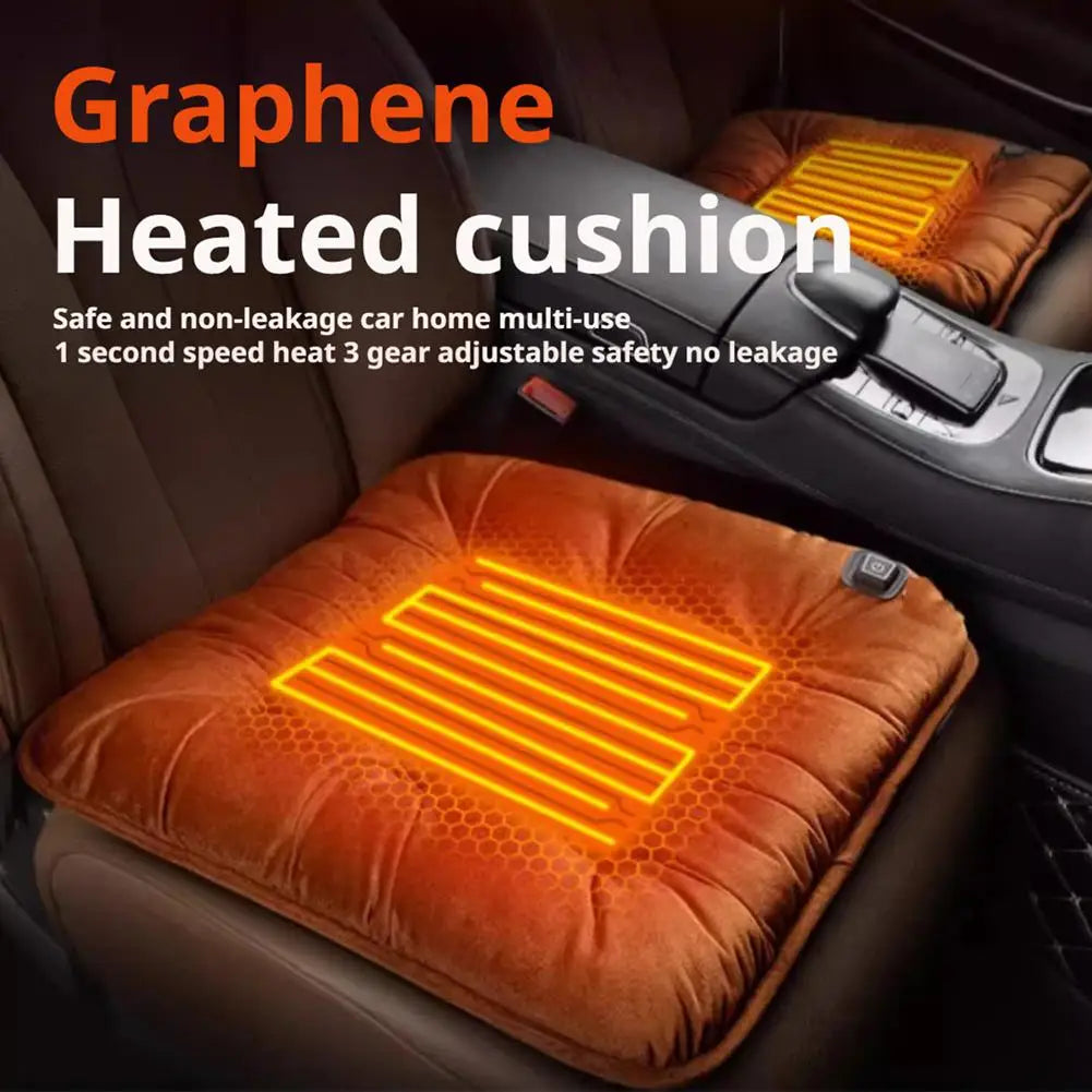 Heated Seat Cushion USB Electric Warming Pad 43x41cm Three Temperature Settings Home Office Chair Mat Winter Heating Solution