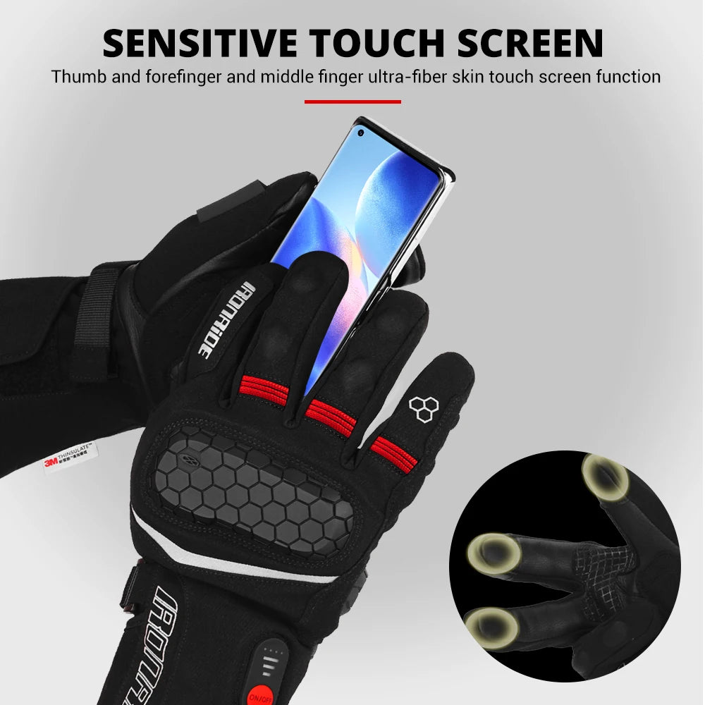Heated Gloves Electric Ski Winter Warm Support Touch Screen Glove Men Women SnowboardingThermal Skiing Liner for Outdoor