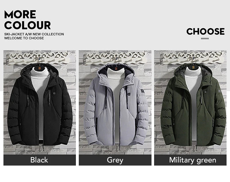 4 Areas Heated Jackets for Men Outdoor Sports Smart USB Charging Heating Outerwear Winter Electric Thermal Warm Cotton Jacket