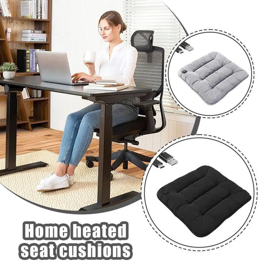 Heated Seat Cushion USB Electric Warming Pad 43x41cm Three Temperature Settings Home Office Chair Mat Winter Heating Solution
