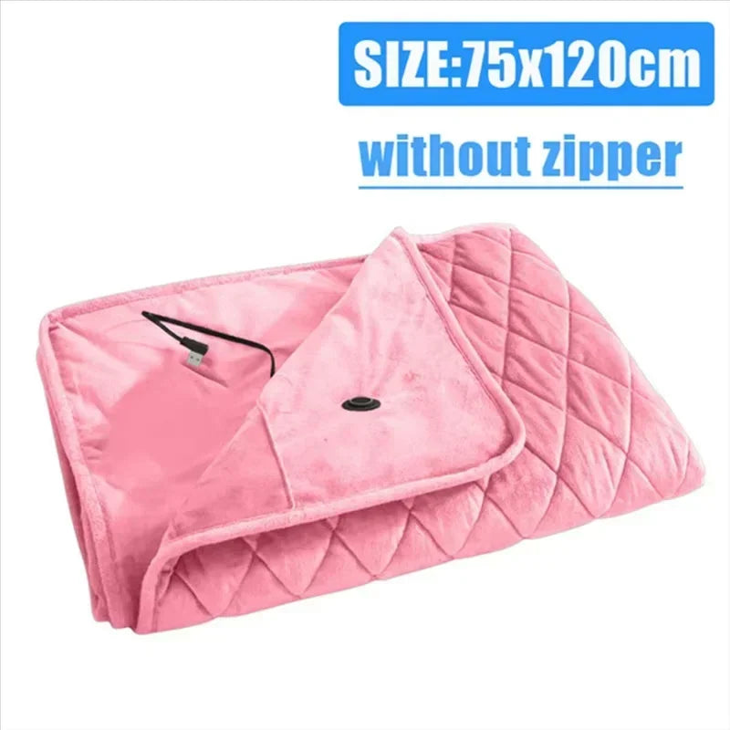 Multifunctional Electric Blanket USB Winter Shawl Blanket 3 Adjustable Fast Heating Blanket with Pocket Washable Warm Blanket