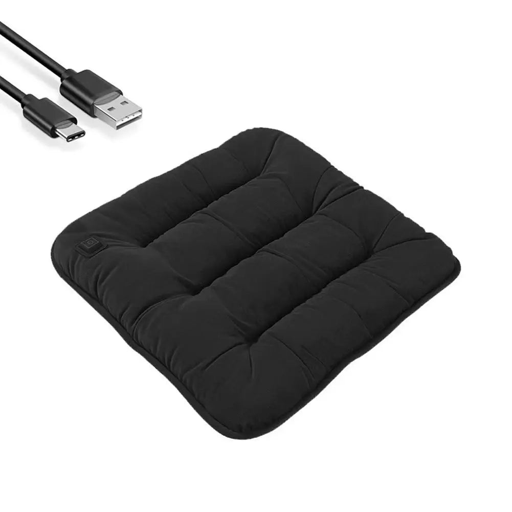 Heated Seat Cushion USB Electric Warming Pad 43x41cm Three Temperature Settings Home Office Chair Mat Winter Heating Solution