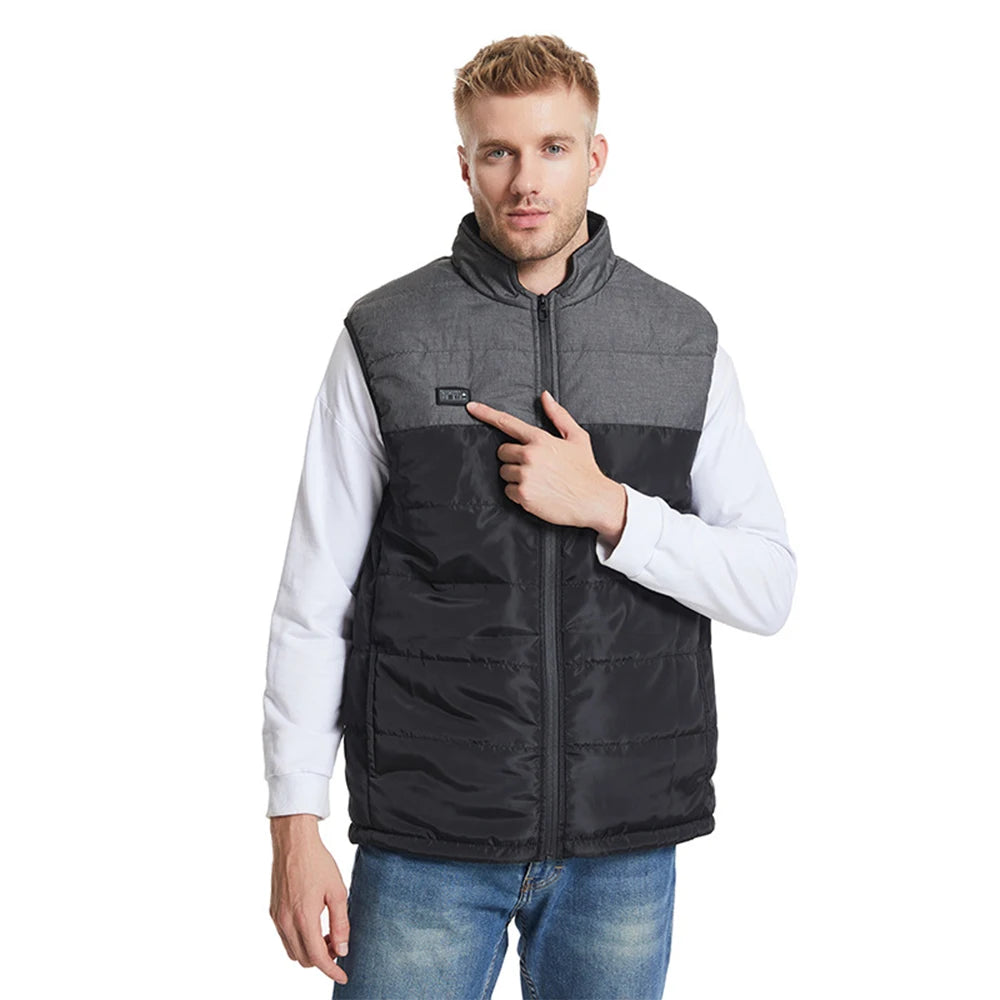 11/15 Areas Heated Vest for Men Motorcycle USB Electric Heating Clothes Couple Winter Electrically Heated Thermal Waistcoat