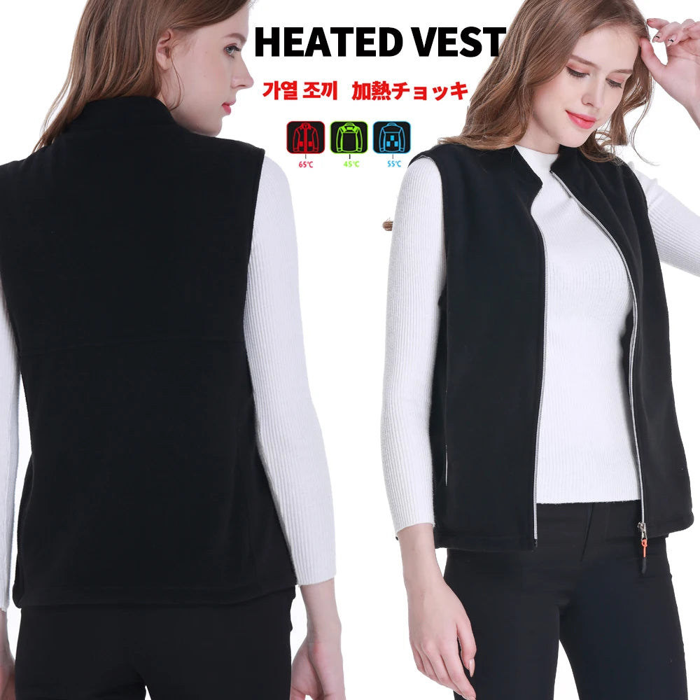 Women Heated Vest Warmer Heating Jacket Heated USB Battery Powered Women's Warm Vest Thermal Winter Clothing