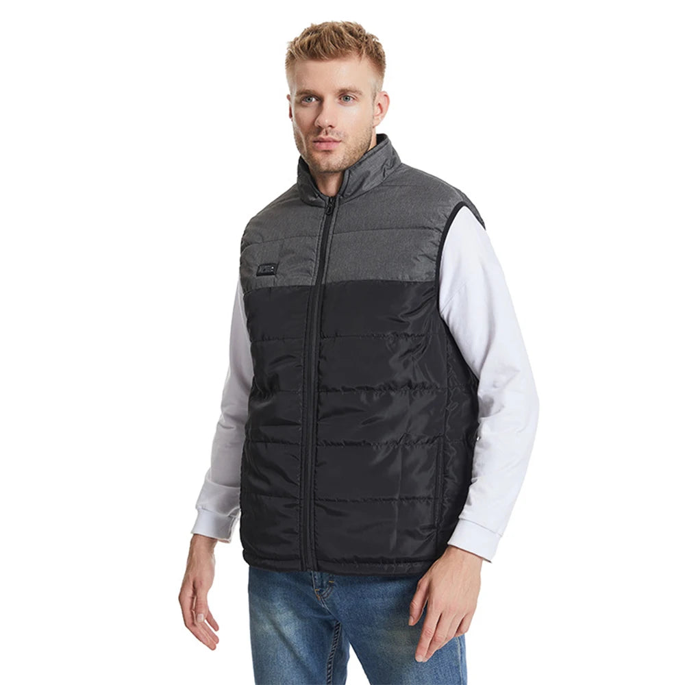 11/15 Areas Heated Vest for Men Motorcycle USB Electric Heating Clothes Couple Winter Electrically Heated Thermal Waistcoat