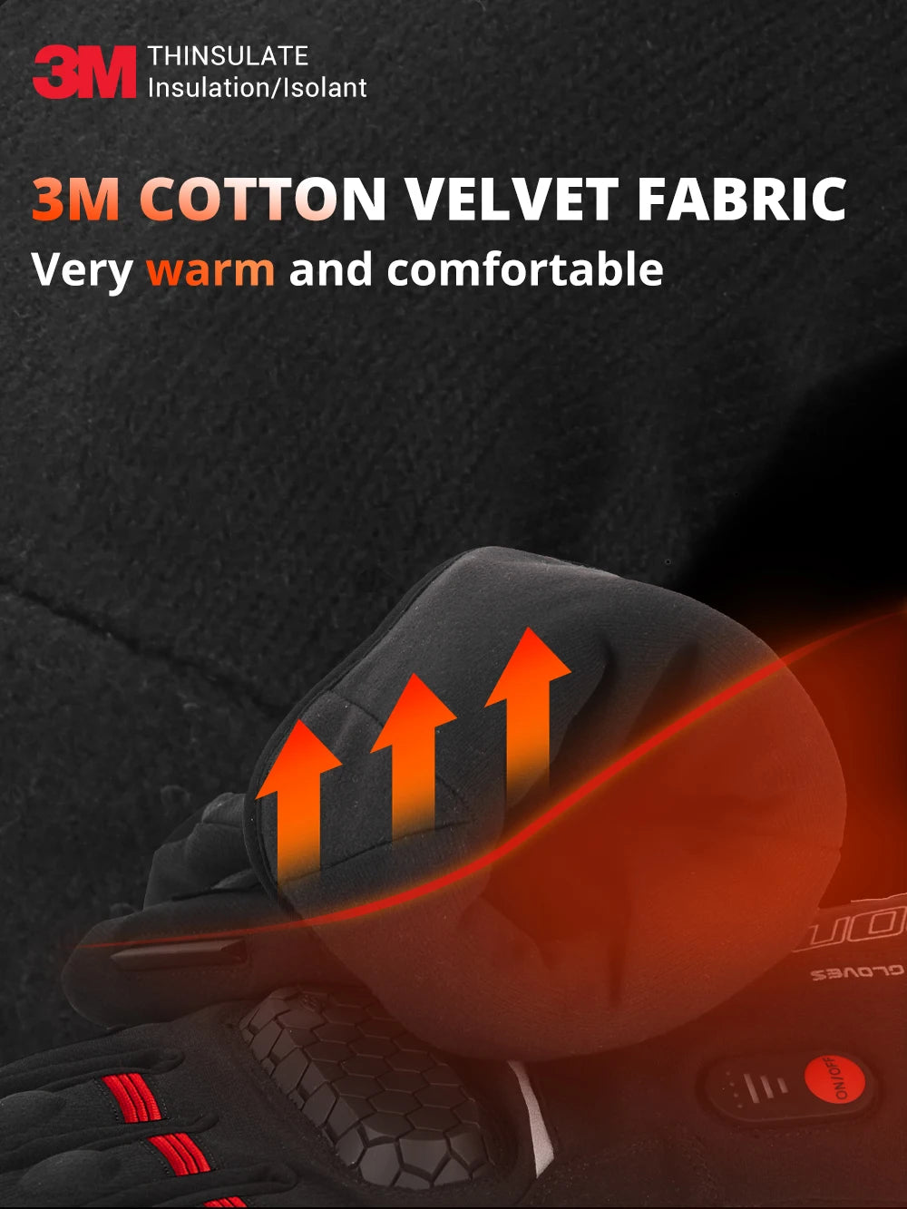 Heated Gloves Electric Ski Winter Warm Support Touch Screen Glove Men Women SnowboardingThermal Skiing Liner for Outdoor