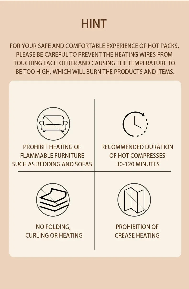 30×60cm Electric Blanket 4 operating modes 9-level constant temperature control Timer function Leg, abdominal and hand warming