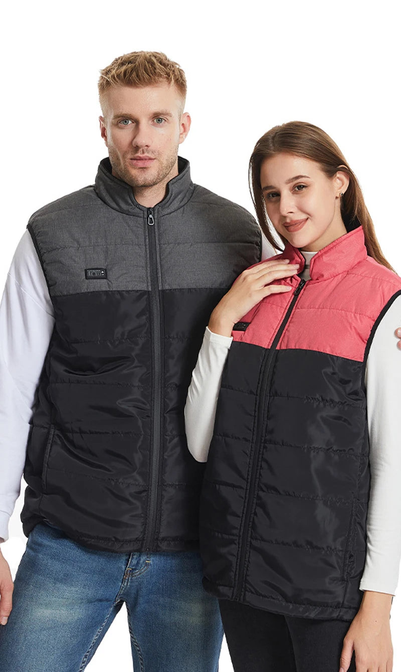 11/15 Areas Heated Vest for Men Motorcycle USB Electric Heating Clothes Couple Winter Electrically Heated Thermal Waistcoat