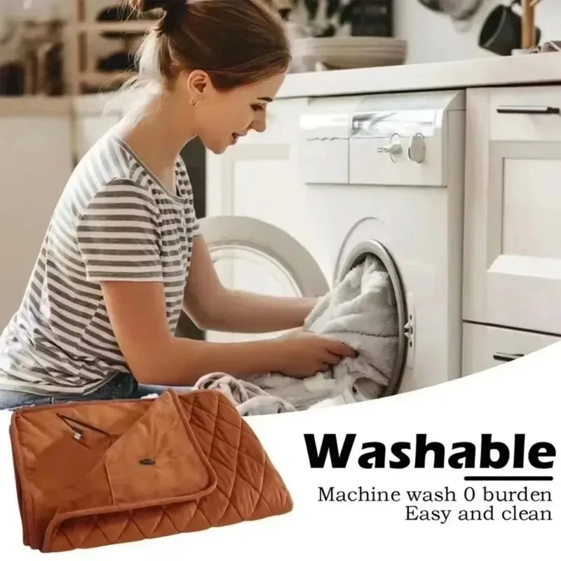 Multifunctional Electric Blanket USB Winter Shawl Blanket 3 Adjustable Fast Heating Blanket with Pocket Washable Warm Blanket