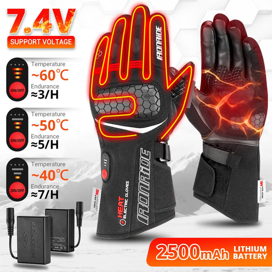 Heated Gloves Electric Ski Winter Warm Support Touch Screen Glove Men Women SnowboardingThermal Skiing Liner for Outdoor