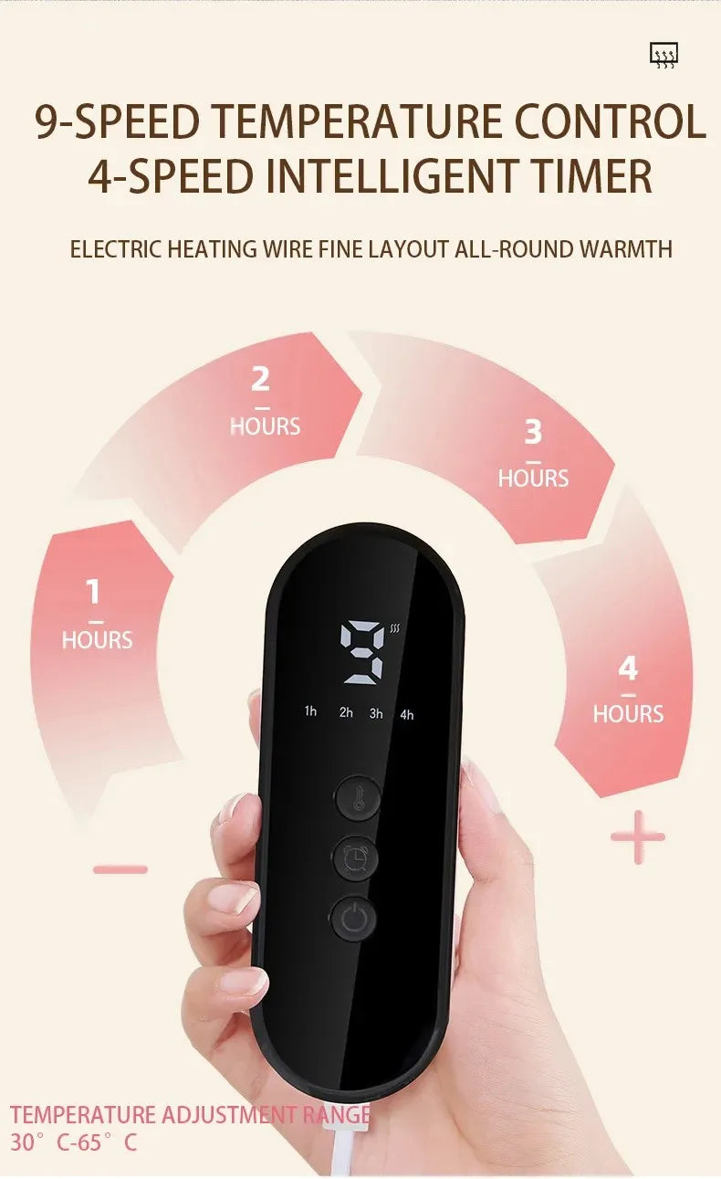 30×60cm Electric Blanket 4 operating modes 9-level constant temperature control Timer function Leg, abdominal and hand warming