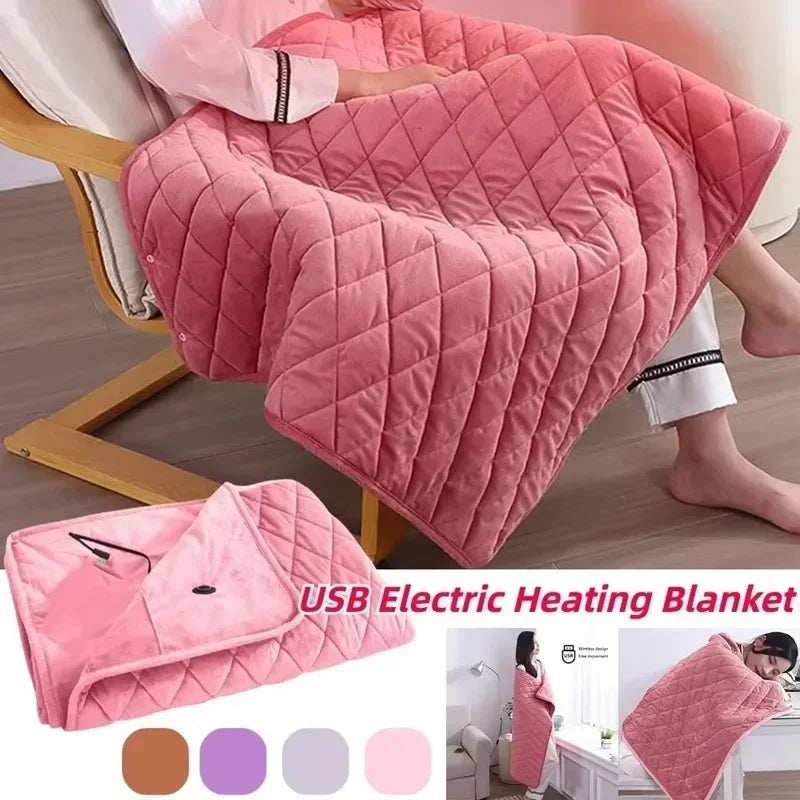 Multifunctional Electric Blanket USB Winter Shawl Blanket 3 Adjustable Fast Heating Blanket with Pocket Washable Warm Blanket